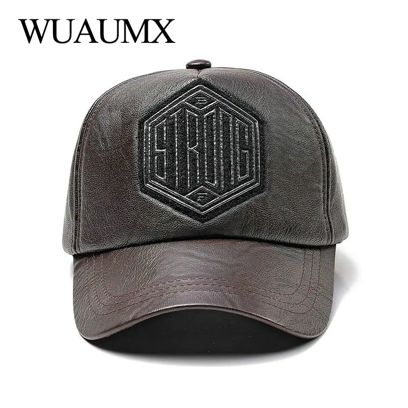 Бренд Wuaumx новые модные бейсболки из искусственной кожи для мужчин и женщин