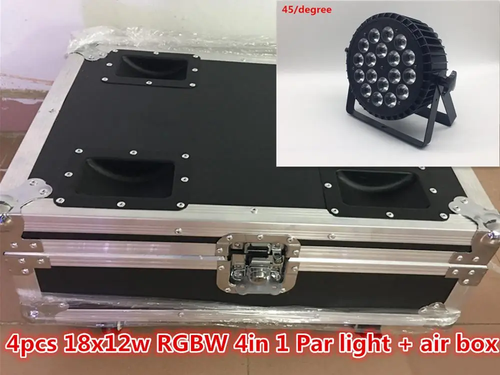 Кейс для полетов + 4 шт./18X12 Вт led par light RGBW сценическая световая полоса цветная