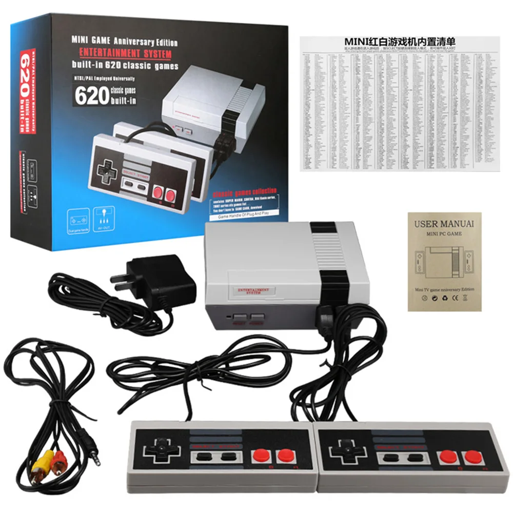 ILebygo Мини ТВ игровая консоль 8 бит Ретро встроенный 620 игр Ручной игровой плеер