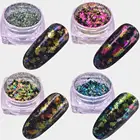 4 цвета, новинка, хлопья хамелеон, блестящий порошок для ногтей, Блестящие Блестки, украшения для дизайна ногтей, инструменты для маникюра