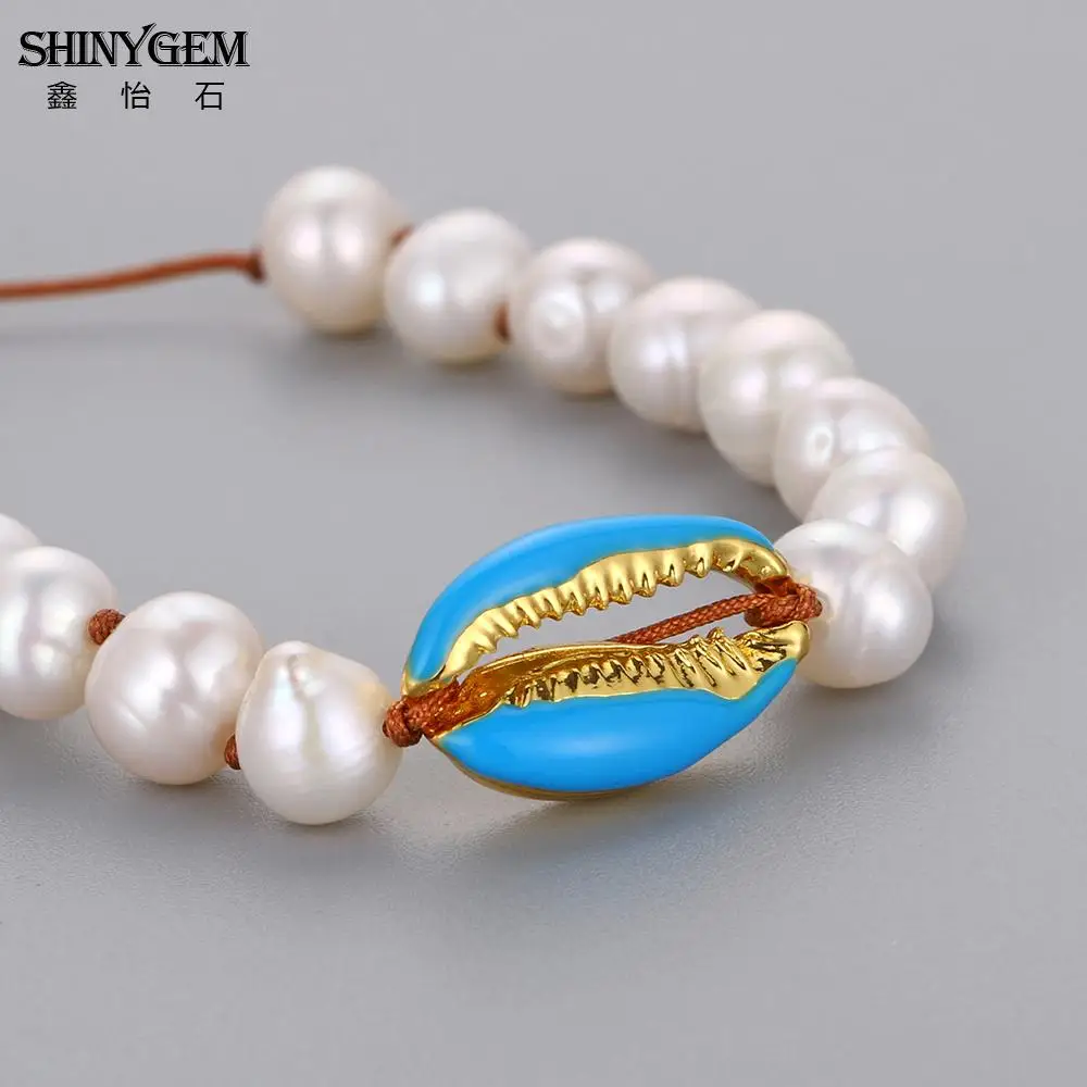 ShinyGem искусственный Seashell браслет с подвесками Ручная работа в богемном стиле