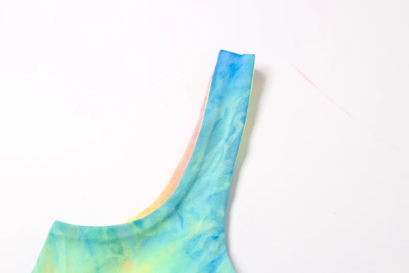 Dulzura, летний женский укороченный топ, майка, топы, майки, сексуальные, tie dye, на одно плечо, уличная одежда, праздничные, вечерние, милый бюстгальтер без косточек одежда