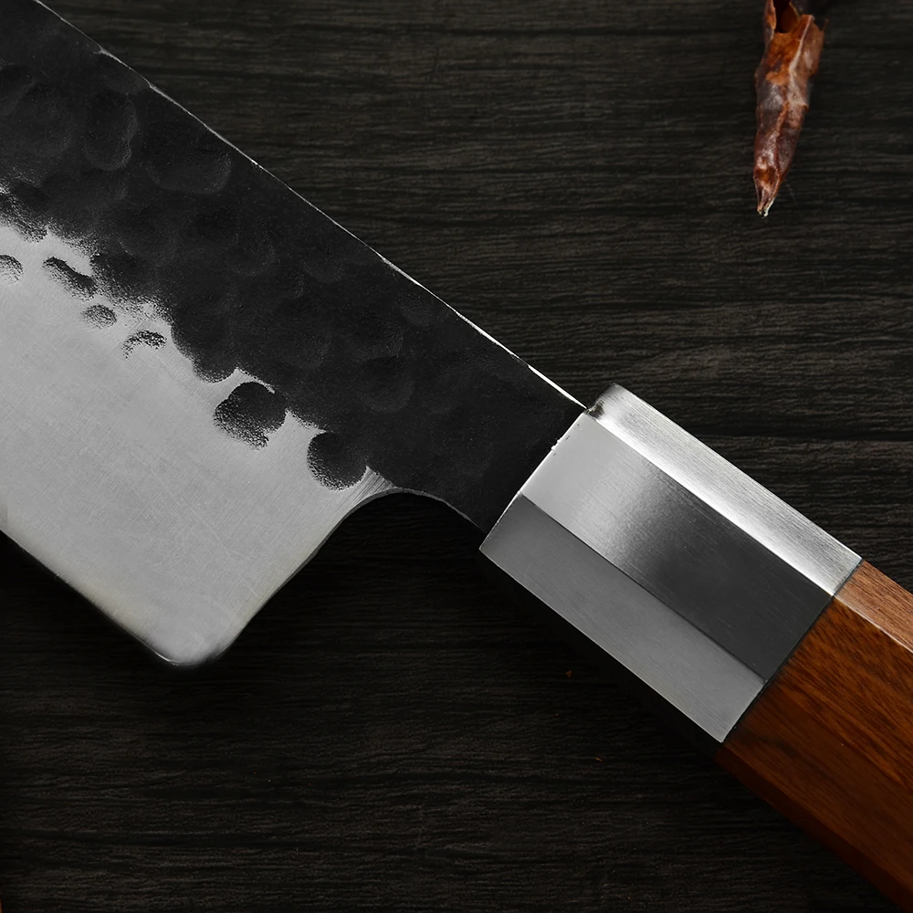 DAMASK Japanese Forged Kitchen Knife Kirisuke Handmade Slicing Chef Knives High Carbon Sharp Blade Wood Handle Cooking Tools