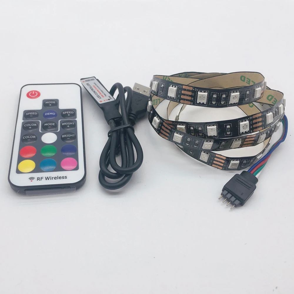USB Светодиодные ленты RGB сменный светодиодный ТВ фон светильник ing 50 см 1 м 2 3 4 5 DIY 5V