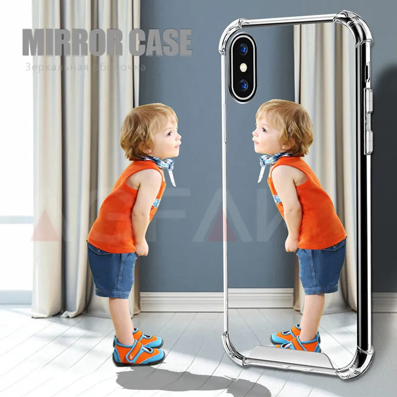 NAGFAK зеркальный противоударный чехол для iPhone X 6 8 7 Plus жесткий акриловый + TPU iphone 6s