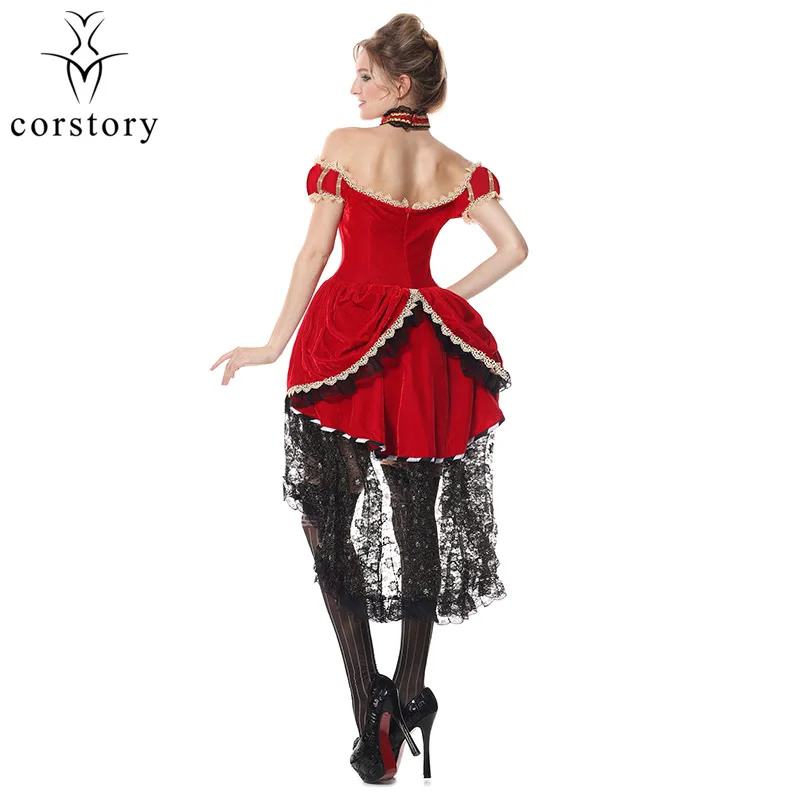 Красное платье-корсет Corstory Deluxe маскарадный костюм на Хэллоуин классический