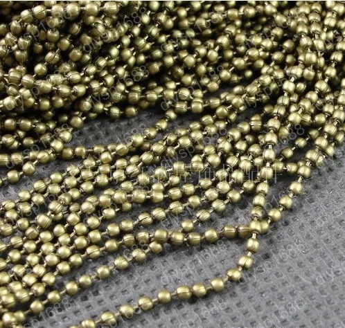 

Free Shipping Wholesale DIY Antiqued Bronze Vintage Iron Jewelry Necklace Bracelete 2mm Beads Chain Handmade Accessories 10M