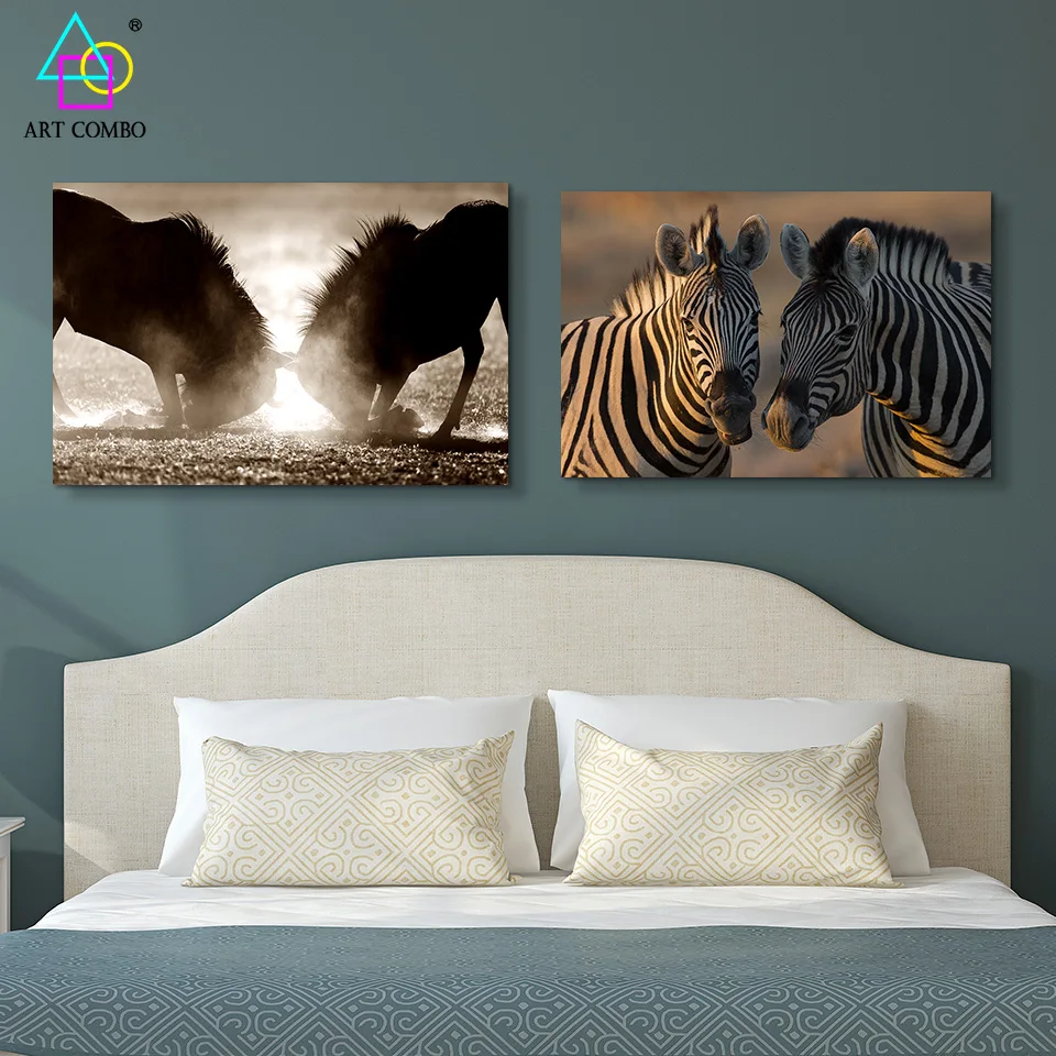 Животные Картины Другой Стиль Жизни зебр и Коров Искусства Главная Декор Стены