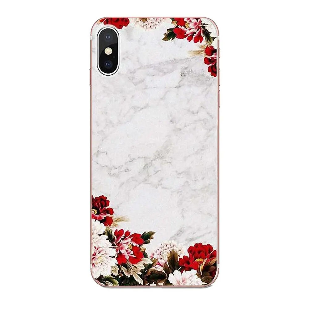 Coque Shell Transparent Phone Case Flowers On Marble For Xiaomi Mi3 Mi4 Mi4C Mi4i Mi5 Mi 5S 5X 6 6X A1 Max Mix 2 Note 3 4 | Мобильные