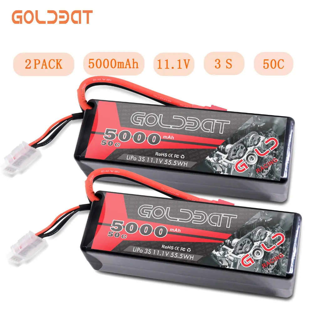 2 единицы GOLDBAT 5000mAh LiPo батарея для rc автомобиля 3S RC 11 1 V lipo 50C с штепсельной вилкой XT60
