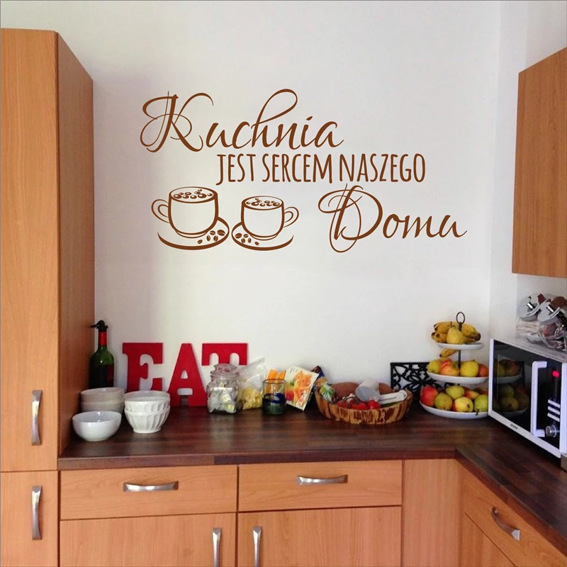 Бесплатная доставка польская кухня цитаты виниловые наклейки на стену искусство