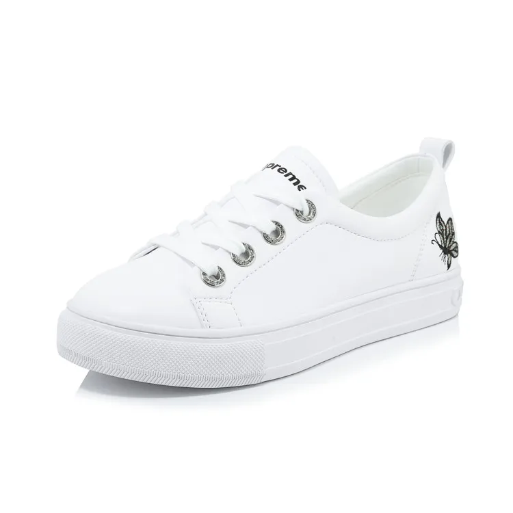 Женские белые кроссовки из натуральной кожи на плоской подошве коллекция 2019 года