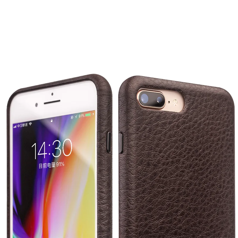 QIALINO роскошный коричневый чехол из натуральной кожи для iPhone 8, ультра тонкий модный чехол для телефона, для iPhone 8 Plus для 4,7/5,5 дюймов