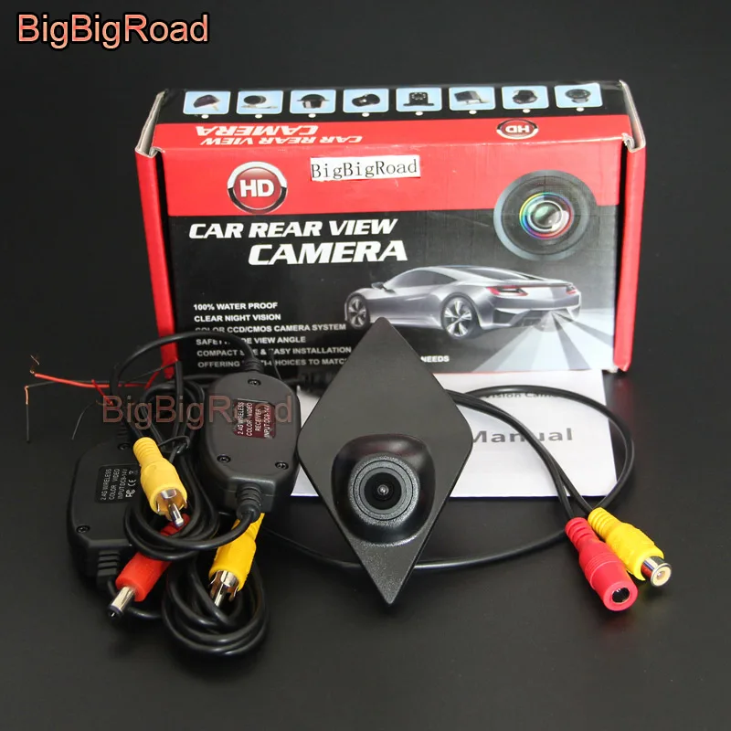 With Wireless BigBigRoad для Renault Koleos Kadjar CCD автомобиль вид спереди Логотип Камера Cam Водонепроницаемый Ночное видение - Название цвета: With Wireless
