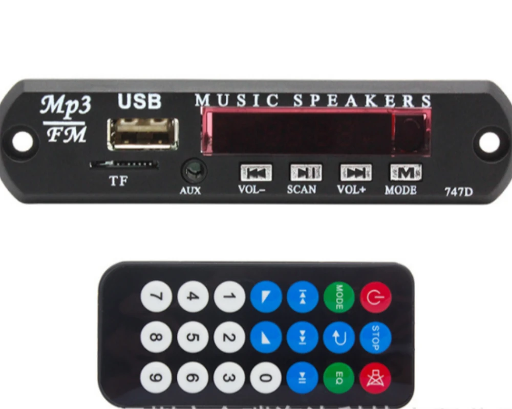 Elistooop 12 в MP3 декодер плата Hitam Remote SD плеер модуль дистанционного управления FM Usb 2 0 3