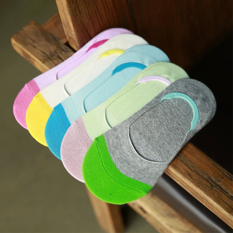 10 Пар/лот Весной лето новый женщин невидимые носки конфеты цветные контактные