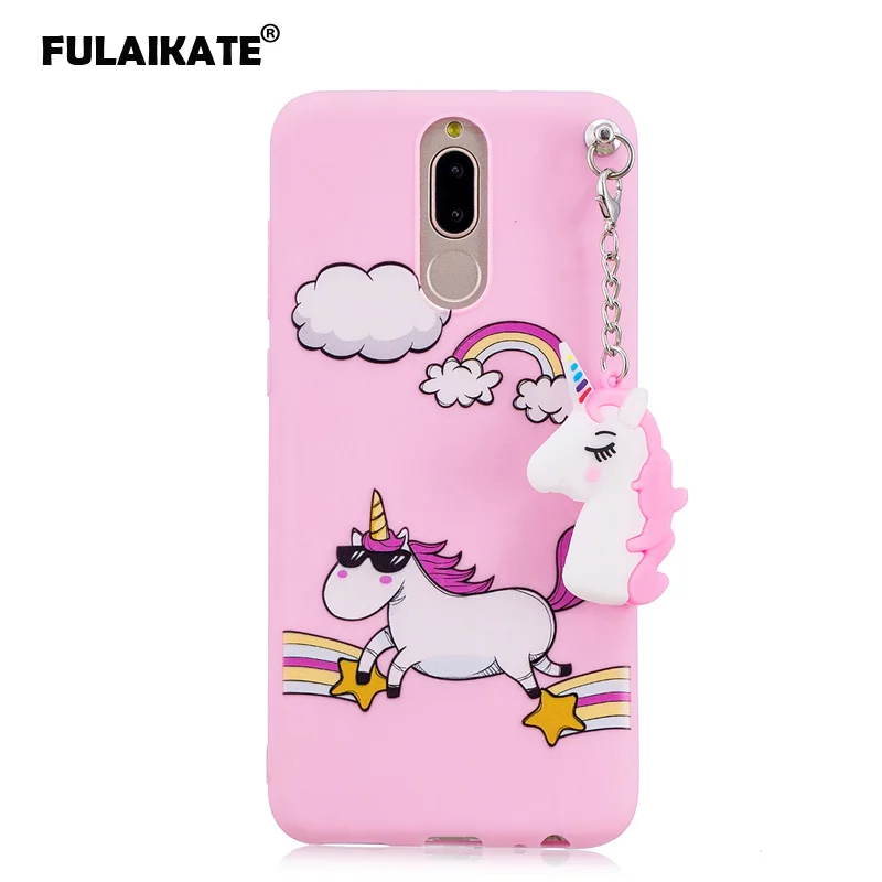FULAIKATE Soft Case for Huawei Mate 10 Lite Unicorn Pendant Back Cover Honor 9i Candy Color Lovely Cartoon Cases Nova 2i |