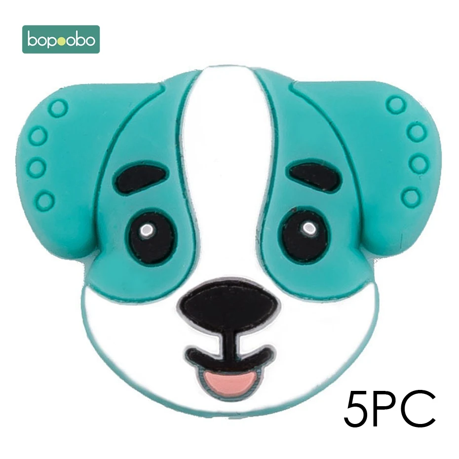 Turquoise Mini Dog Bopobo, мини грызунок для собак, силиконовый, 15 мм, прорезыватель, бусины, маленькие грызуны, жемчуг, 0-12 месяцев, силиконовый, единорог, погремушка, детский Прорезыватель - Цвет: Turquoise Mini Dog