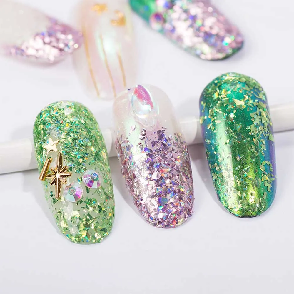 Блестка для ногтей s украшения для ногтей 12 цветов блестка для ногтей s неправильный градиент треугольник блестка для ногтей Блеск