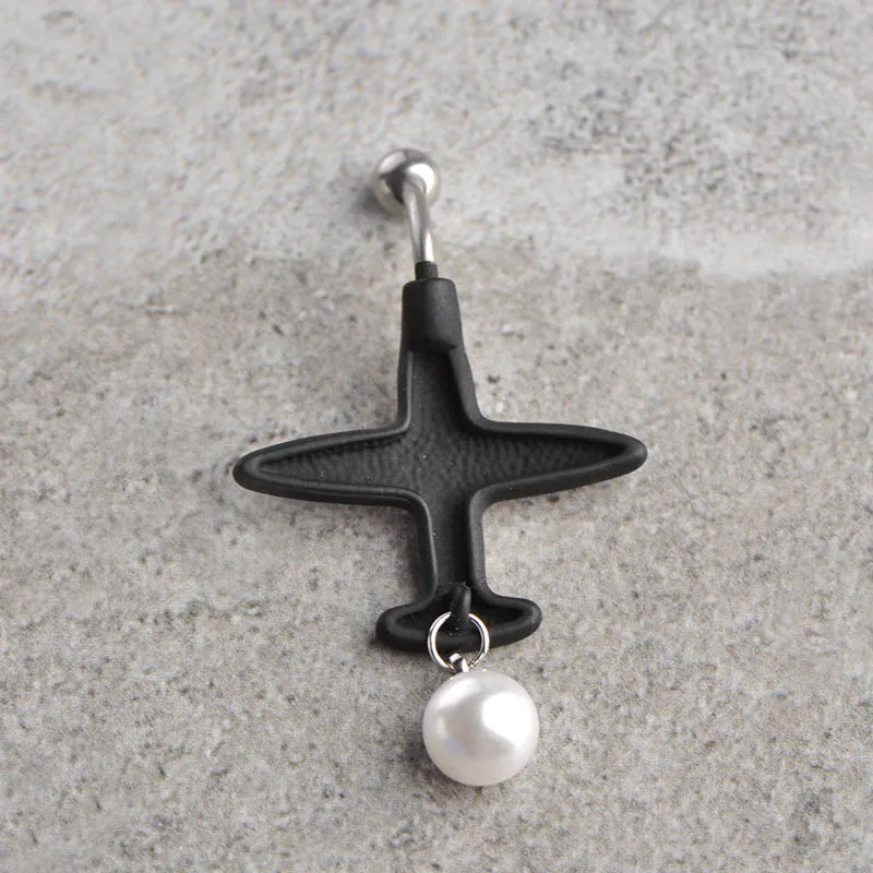 Funmor повседневные кольца для пупка с самолетом имитация жемчуга ювелирные