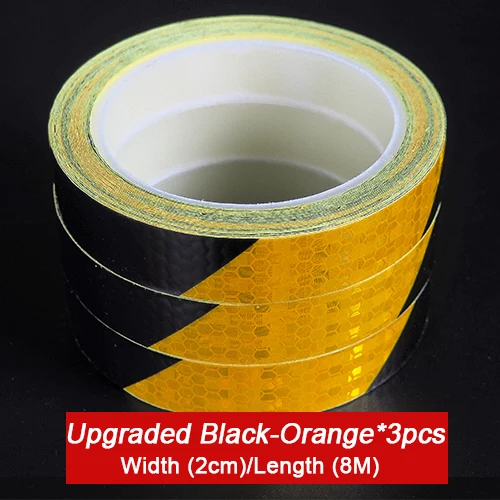 BlackOrange-3PC-2cm Наклейка для велосипеда victgoal, s набор, наклейка, Светоотражающая наклейка, лента для велосипеда, светоотражающая лента, наклейка 1 см/2 см, велосипедное колесо, Аксессуары для велосипеда - Цвет: BlackOrange-3PC-2cm