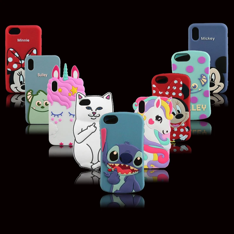 Для iphone 5 5s/SE/6 6s/6Plus 6s Plus/7 8 Plus/X XR XS MAX 3D Силиконовый мягкий чехол-накладка для телефона с изображением кота единорога кекса