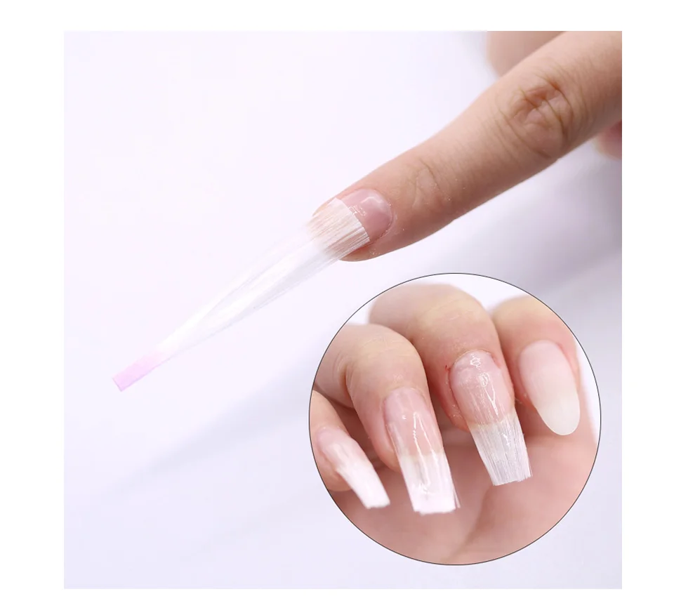 BUKAKI 10 20 30 шт./компл. стекловолокно гвоздь Fibernails строительный гель акриловые наконечники расширение пакет волокно стекло гвозди инструмент