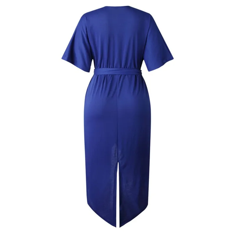 Женское платье с коротким рукавом Пляжное v-образным вырезом Повседневное миди