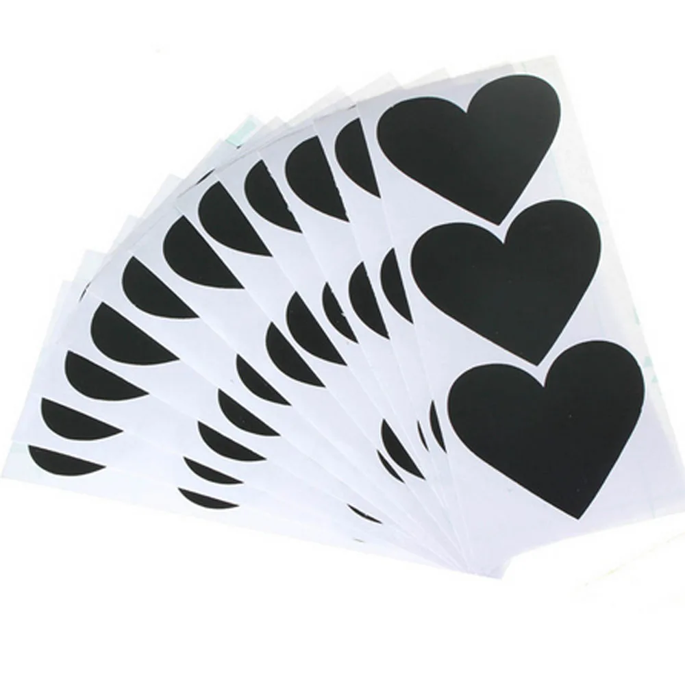 

Heart Pattern Chalkboard Label Stickers Wall Kitchen Cup Bottle Decor Home Sticky Decal Gift White Liquid Chalk Marker 172pcs