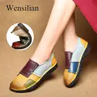 Туфли женские из натуральной кожи, лоферы, весенняя обувь балерины, Милая женская разноцветная обувь