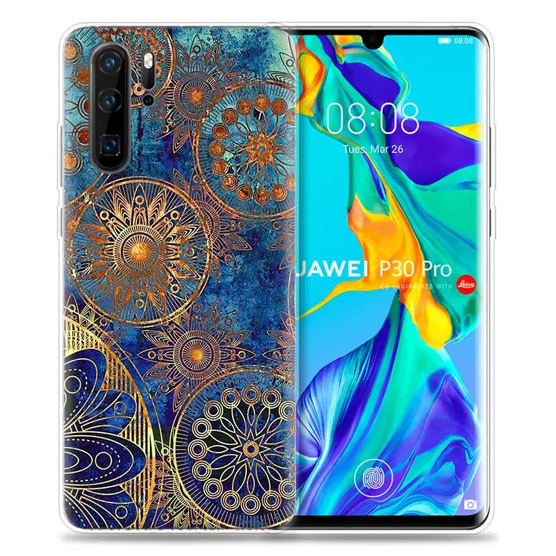 Чехол для huawei P30 P20 P10 P9 mate 10 20 Lite Pro, сумка для мобильного телефона P Smart Z Plus, Цветочная Мандала с Пейсли P8 P30Pro P2