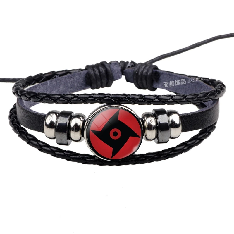 Uchiha Clan Rinnegan Sharingan глаз браслет Аниме Наруто плетеный кожаный браслет Наруто Саске Итачи Какаши Косплей ювелирные изделия