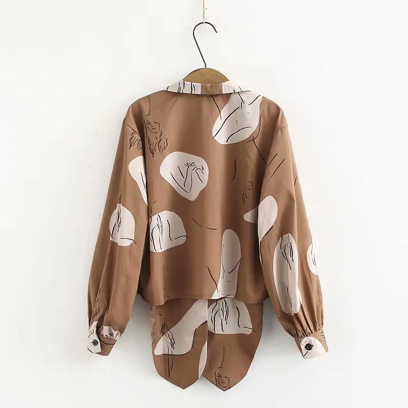 Женская блузка с бантом на подоле Повседневная Свободная рукавом летучая мышь