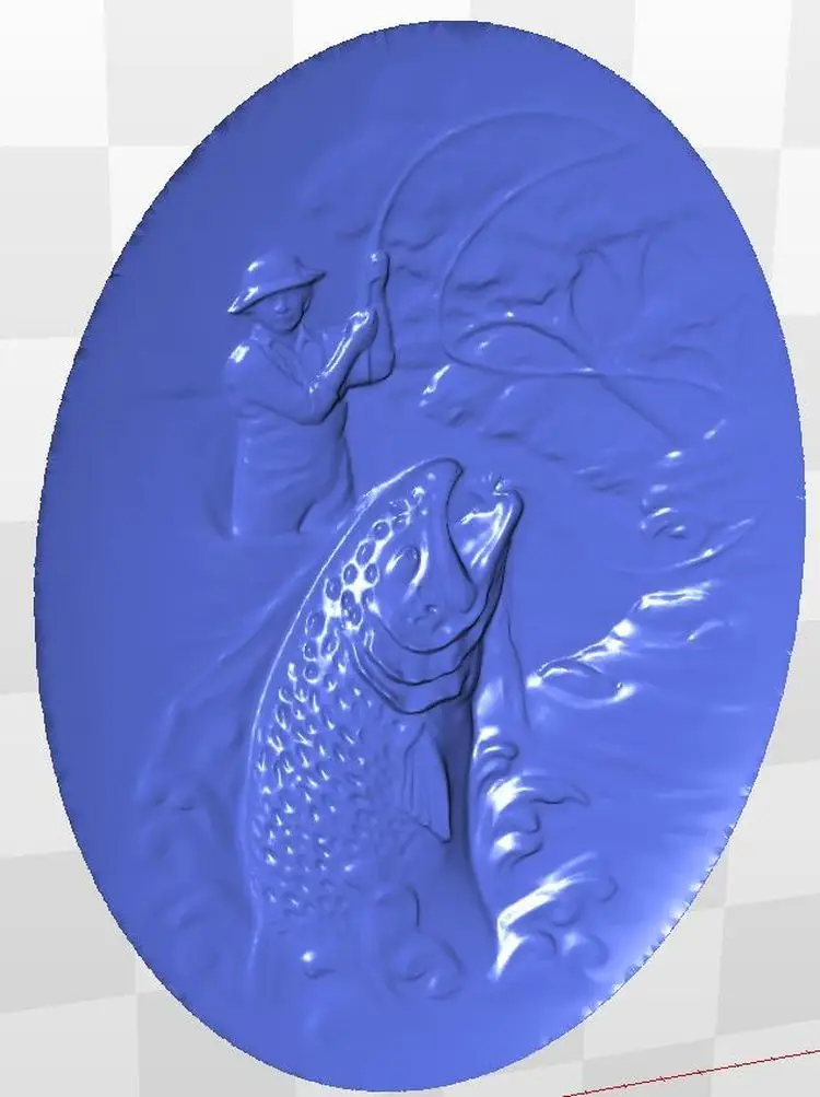 3D-рельеф panno_рыбак для ЧПУ в формате STL | Инструменты