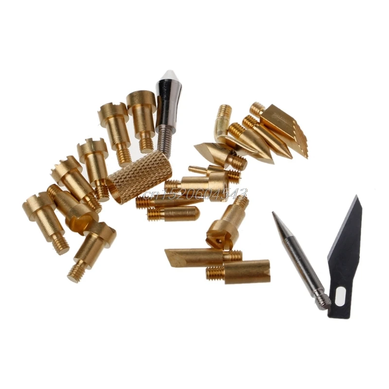 22 шт./компл. ручка для горения дерева наконечники трафарета паяльник пирографии