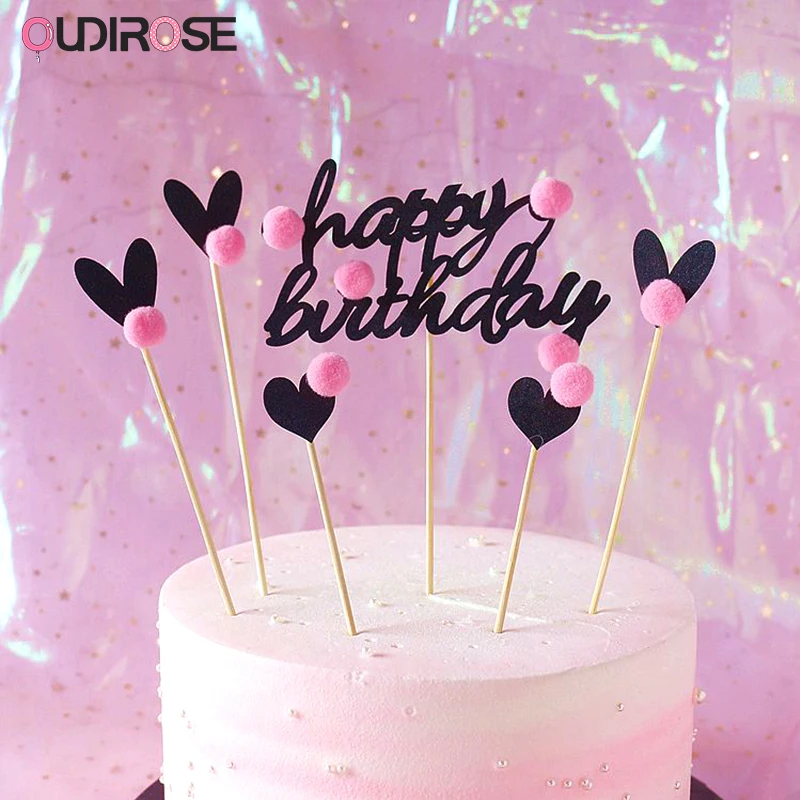 Топпер для торта С Днем Рождения милые украшения торт ко дню Святого Валентина и