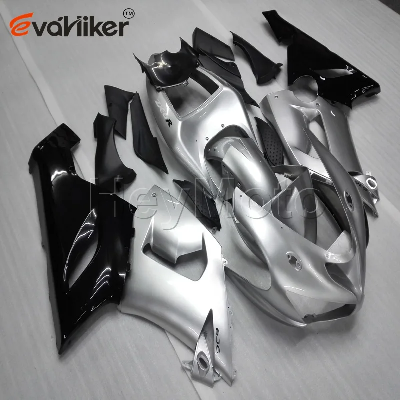 

Customised color ABS Plastic fairing for ZX-6R 2005 2006 silver ZX 6R 05 06 Body Kit motorcycle panels