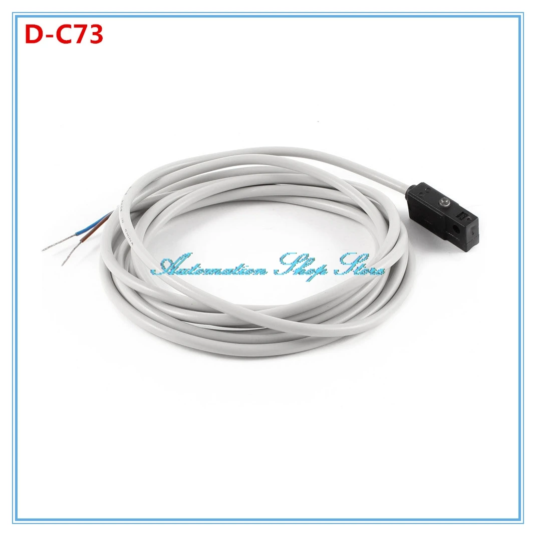 

5PCS Reed Switch D-C73 DC/AC 5-120V 10W Wired Magnetic Sensor Switch for Pneumatic Cylinder 2 Wire