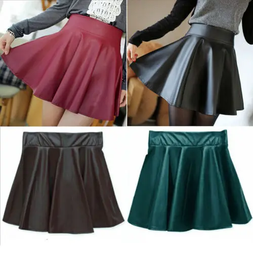 

2015 Hot New Fashion Women's High Waist Pleated Short Mini Skirt Skater Flared Skirt