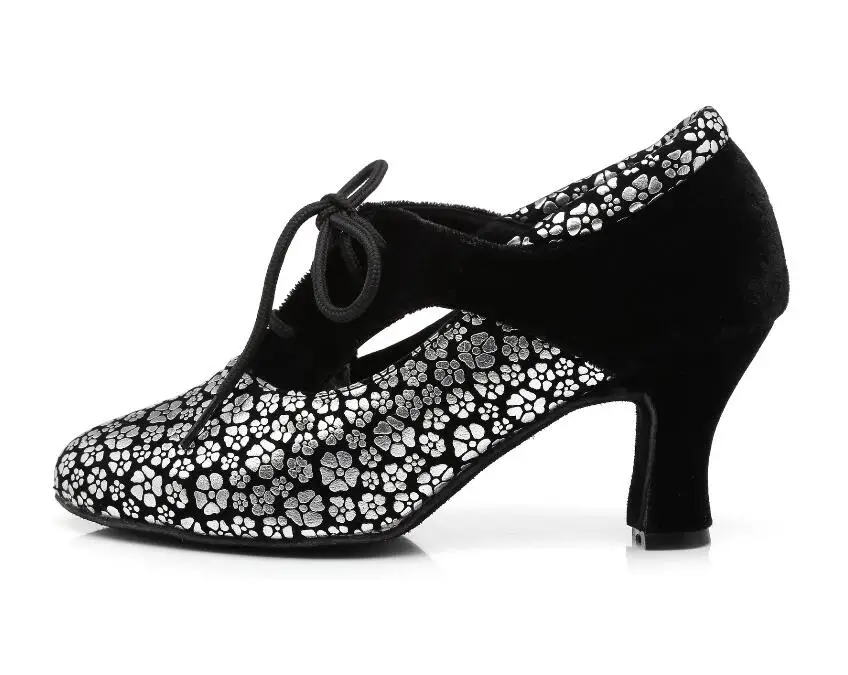 white heel 7.5cm Женская танцевальная обувь; женская обувь; бальные туфли для латинских танцев, танго; квадратный джазовый вальс; леопардовая обувь для вечеринок; большие размеры; низкий каблук; JuseDanc - Цвет: white heel 7.5cm