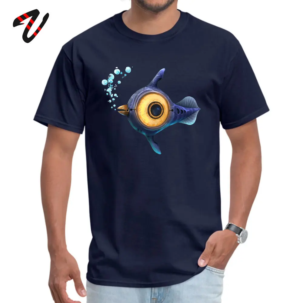 Летние футболки из 100% хлопка Subnautica Peeper удобные с круглым вырезом со скидкой
