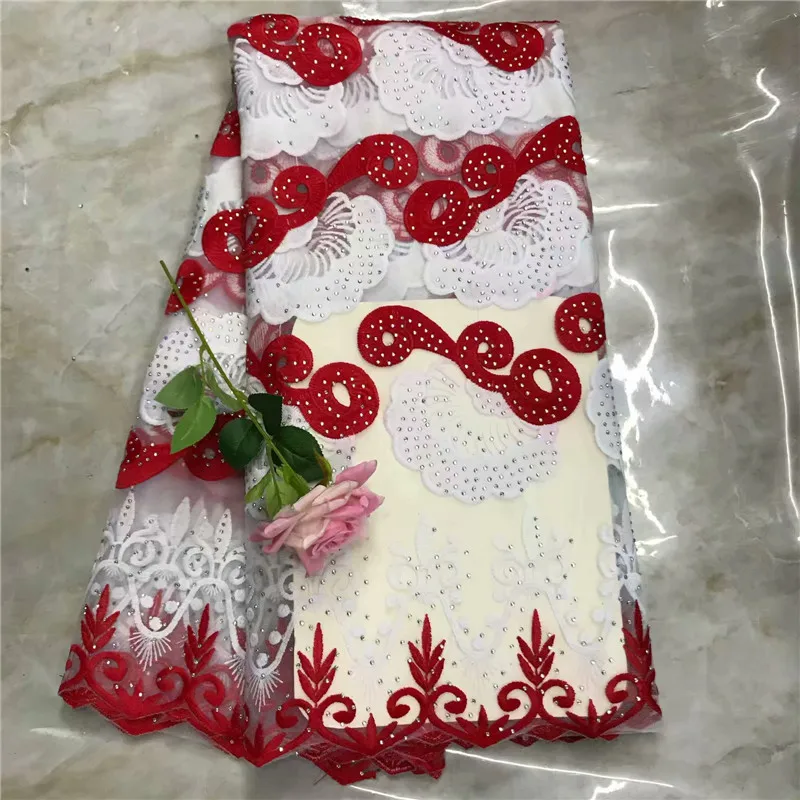 

Fashionable 2019 Cotton Nigeria Clothes mint stones Lace Fabric African Swiss Voile Lace In Switzerland High Quality Pink white