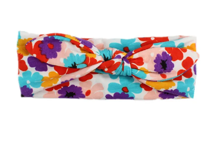 Elastic Baby Headdress Flower Rabbit Headband Headwear for Newborn infant girls hair accessories Bow knot hairband | Детская одежда и