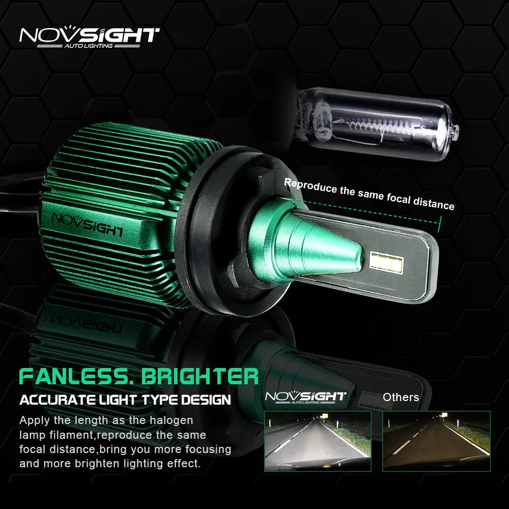 NOVSIGHT Новые поступления 6500k 10000LM автомобильные лампочки h11 светодиодный фары H7 H4 H11