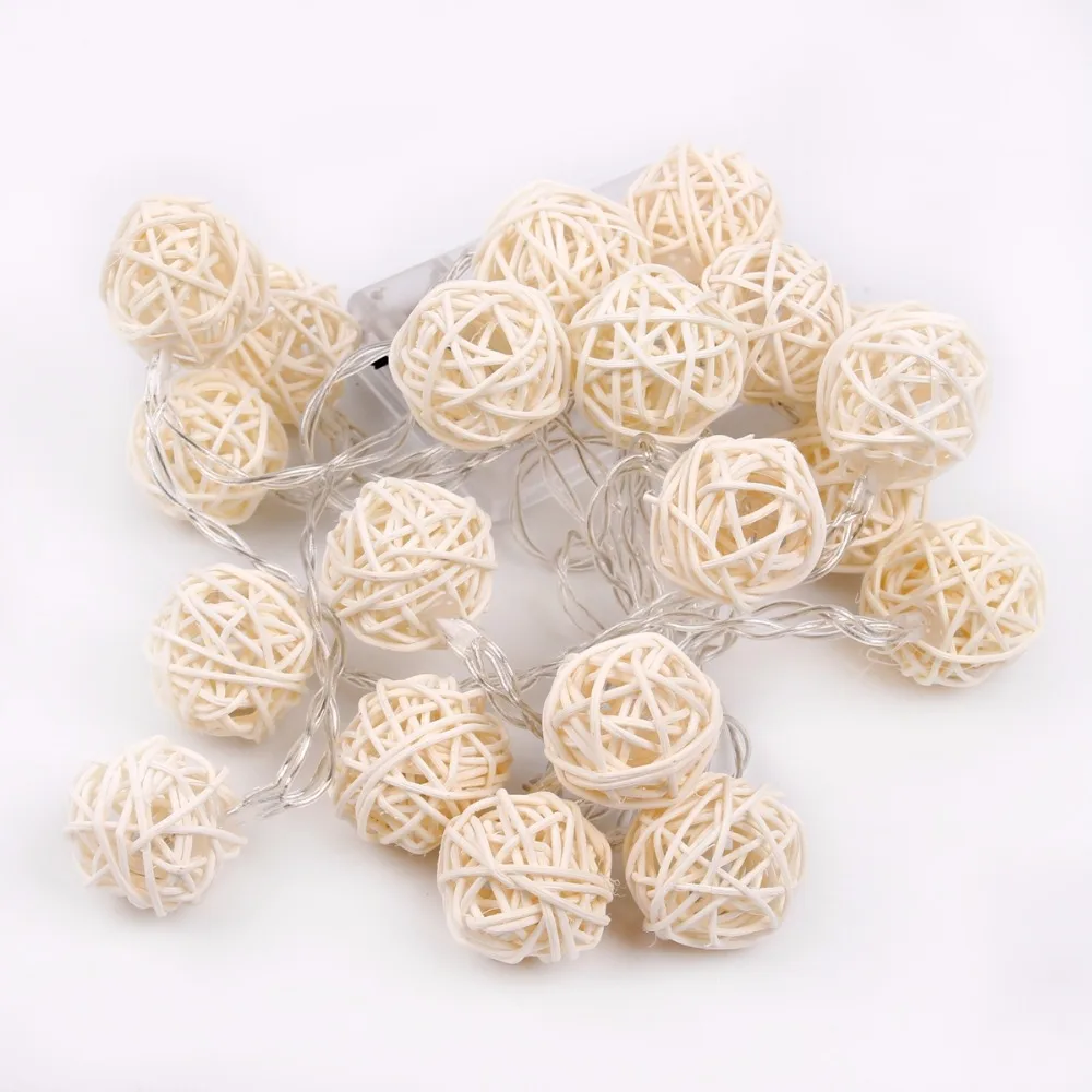 Рождественские Ротанговые шары светодиодные гирлянды украшения рождественская