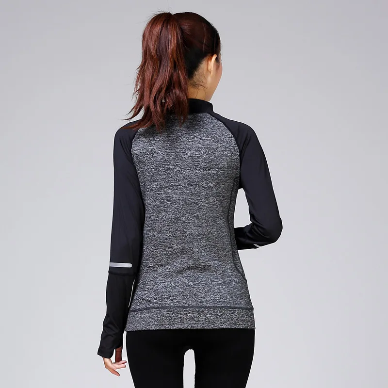 Женская быстросохнущая эластичная куртка с длинным рукавом для фитнеса йоги