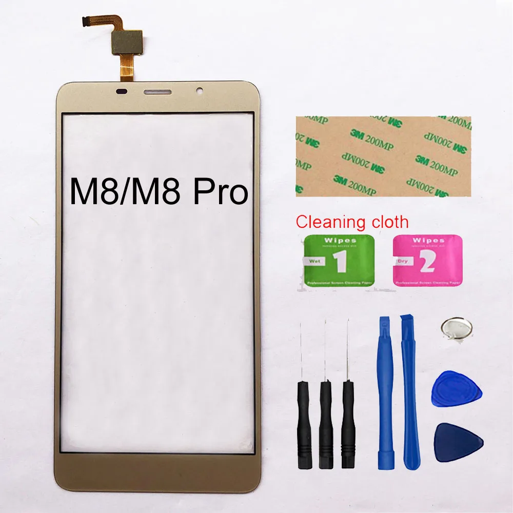 Gold And Tools 5,7 ''M8 мобильный сенсорный экран для Leagoo M8 Pro Сенсорный экран дигитайзер Сенсорная панель Замена переднего стекла объектив сенсор - Цвет: Gold And Tools