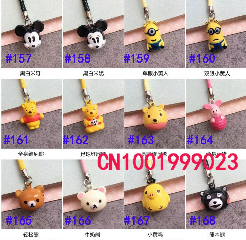 10 шт. мини мультфильм Микки Rilakkuma цепь Подвеска для мобильного телефона ремень колокольчик ополаскиватель для рта модные аксессуары для сумки#699