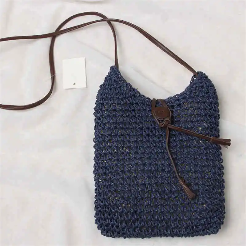 Wild straw bag Shoulder simple Crossbodysmall small fresh literary woven mobile phone handbag | Багаж и сумки