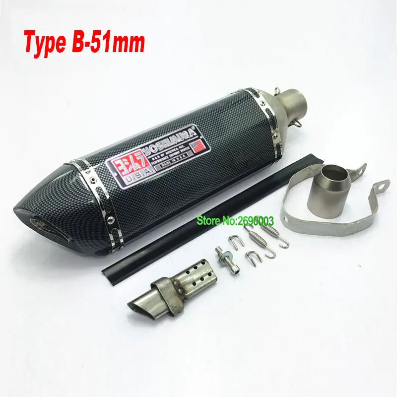 Мотоцикл Yoshimura выхлоп Универсальный ID: 51 мм ID: 61 мм нержавеющая сталь углеродное волокно лицо мотоцикл глушитель Escape